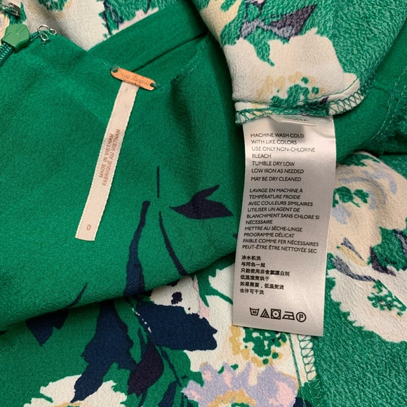 Free People Neon Garden Green Boho Cottagecore Mini Dress - Picture 6 of 7